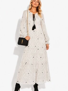 Zara | Dresses | Zara White And Cream Maxi Dress | Poshmark